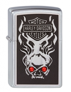 Zippo Harley Davidson Skull with Red Crystal